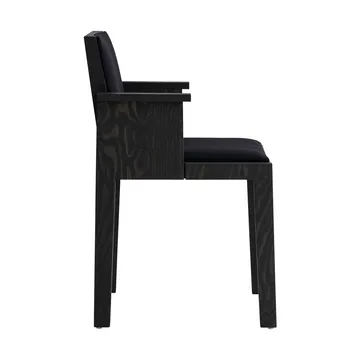 016 Maasto Dining Armchair armchair - Black-stained pine, front side upholstered in black - Vaarnii