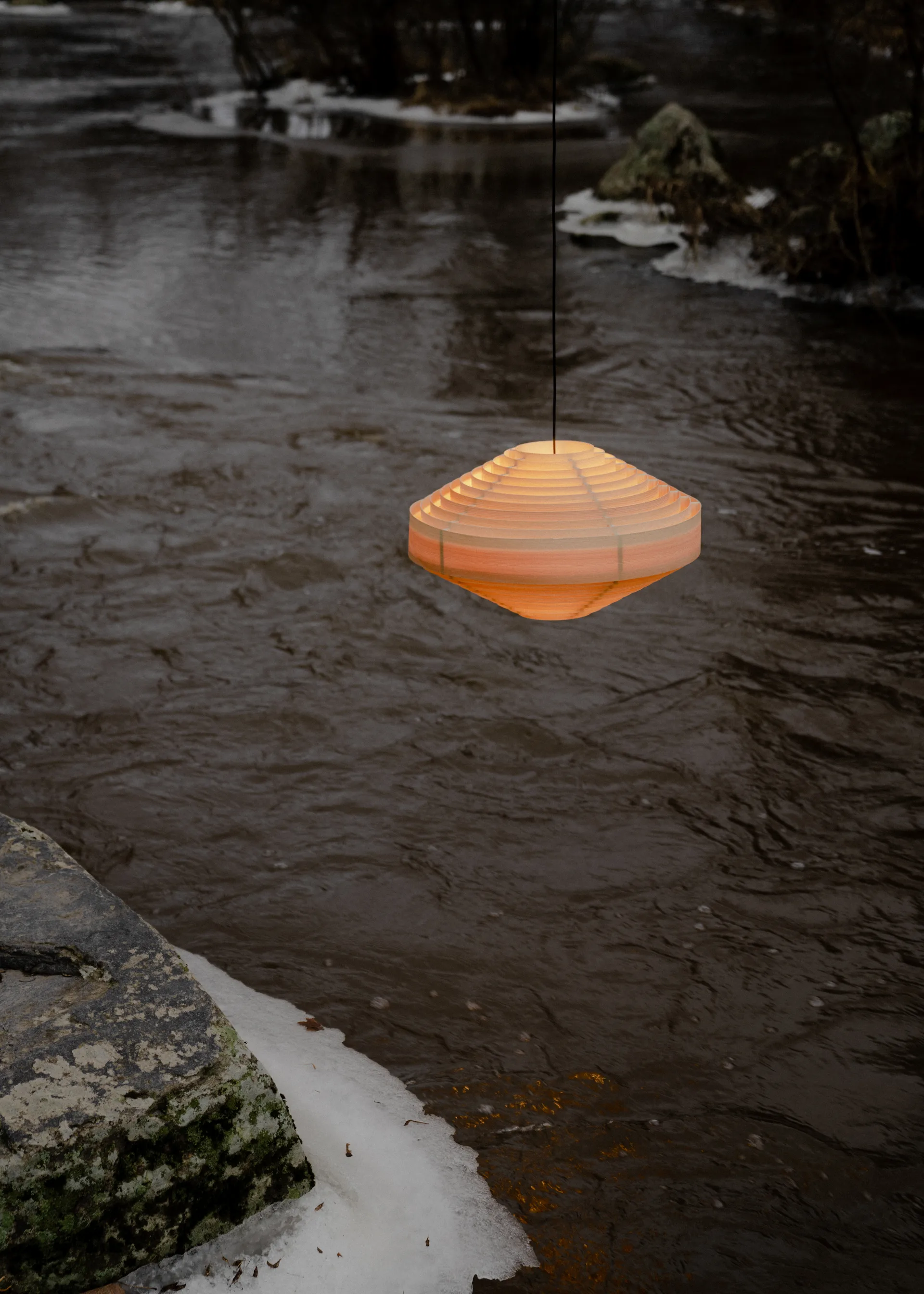 1001 Hans Pendant pendant, Matte oiled-wax pine, Ø38 cm Vaarnii