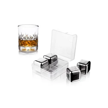Vacuvin whiskey stones - Stainless steel, 4-pack - Vacuvin