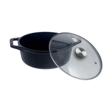 Victoria cast iron casserole with glass lid, enamelled - 3.8 l - Victoria