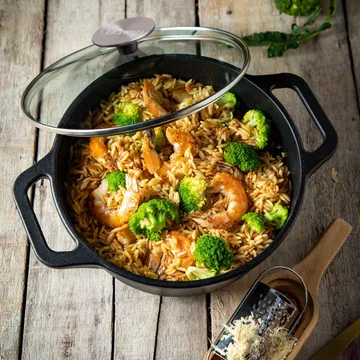 Victoria cast iron casserole with glass lid, enamelled - 3.8 l - Victoria