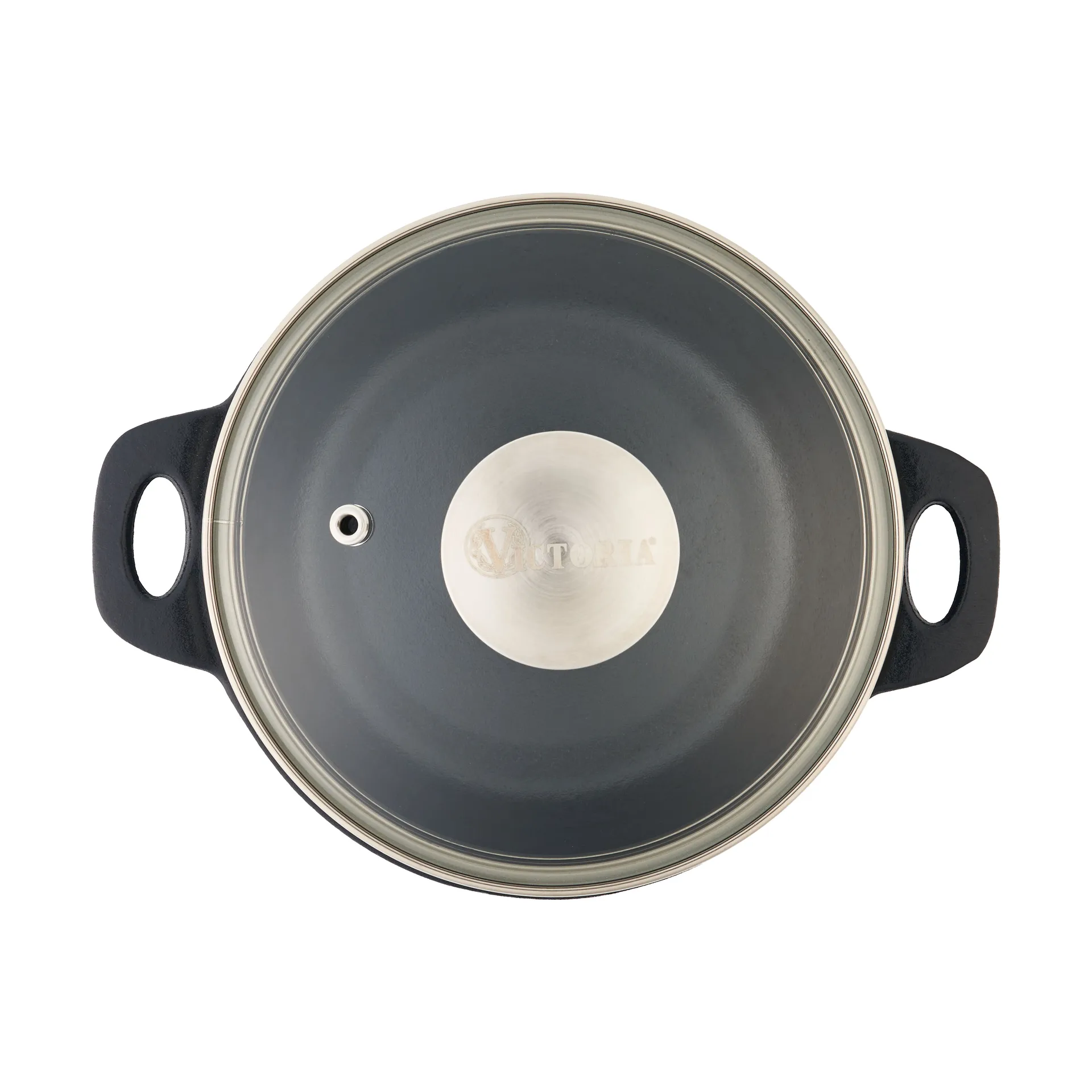 Victoria glass lid with steel knob, Ø16 cm Victoria