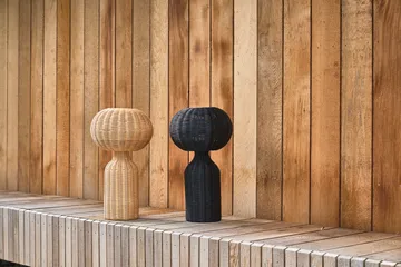 Werna table lamp rattan Ø30 cm - Black - Villa Collection