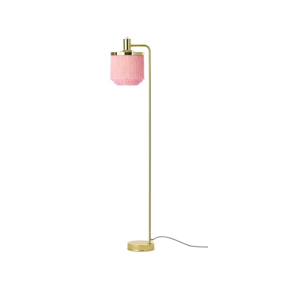 Fringe floor lamp, Pale pink, brass plated steel Warm Nordic