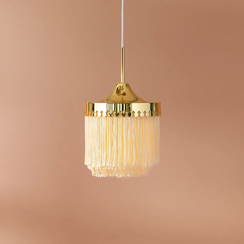 Fringe pendant lamp, Cream white, large Warm Nordic