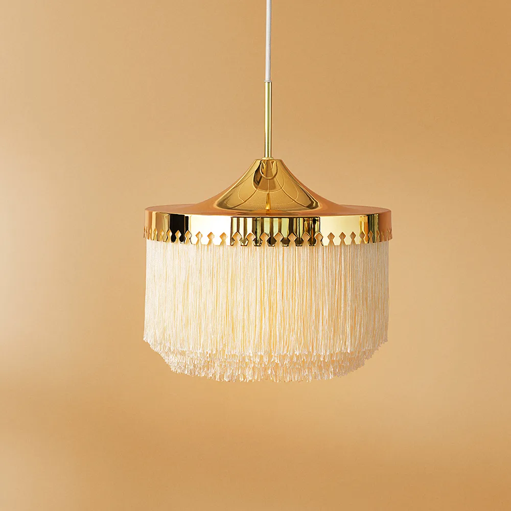 Fringe pendant lamp, Cream white, large Warm Nordic