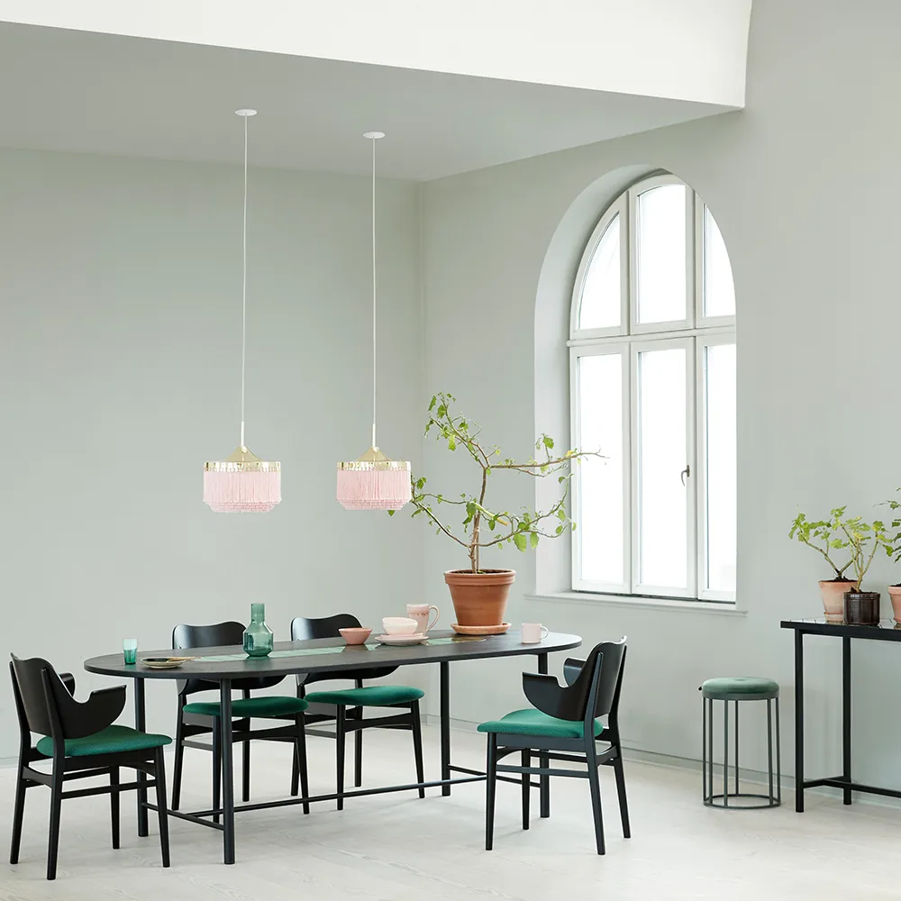Fringe pendant lamp, Cream white, large Warm Nordic