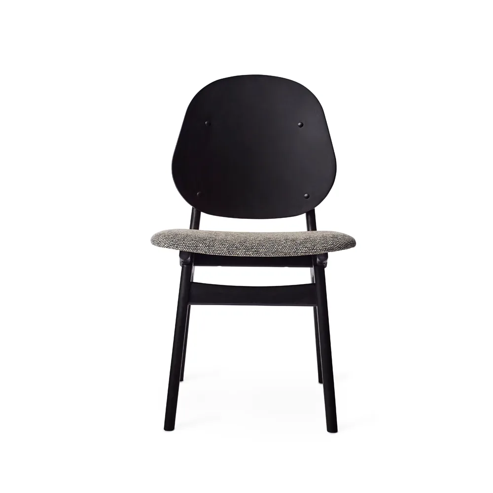 Noble chair, Fabric graphic sprinkles, black lacquered beech legs Warm Nordic