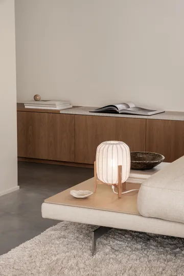 Prisma table lamp - Oak-White, Mini Ø16x24.3 cm - Watt & Veke