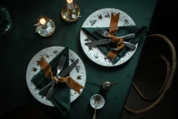 Christmas morning fabric napkin 45x45 cm 2-pack - Green - Wik & Walsøe
