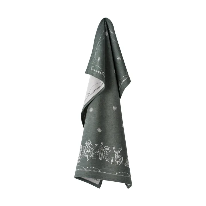 Christmas morning kitchen towel 50x70 cm - White-green - Wik & Walsøe