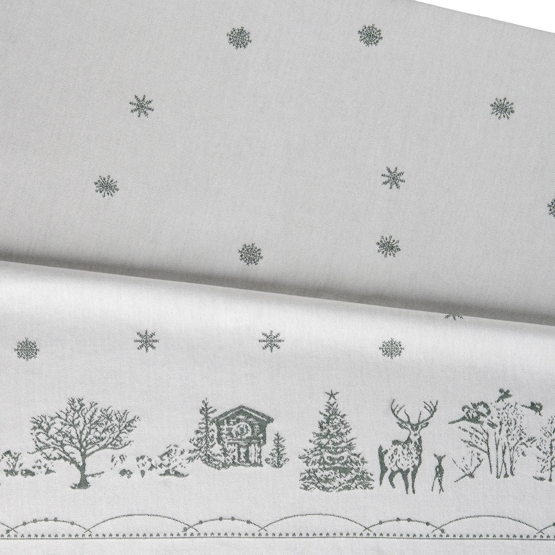 Julemorgen tablecloth, White-green, 140x300 cm Wik & Walsøe