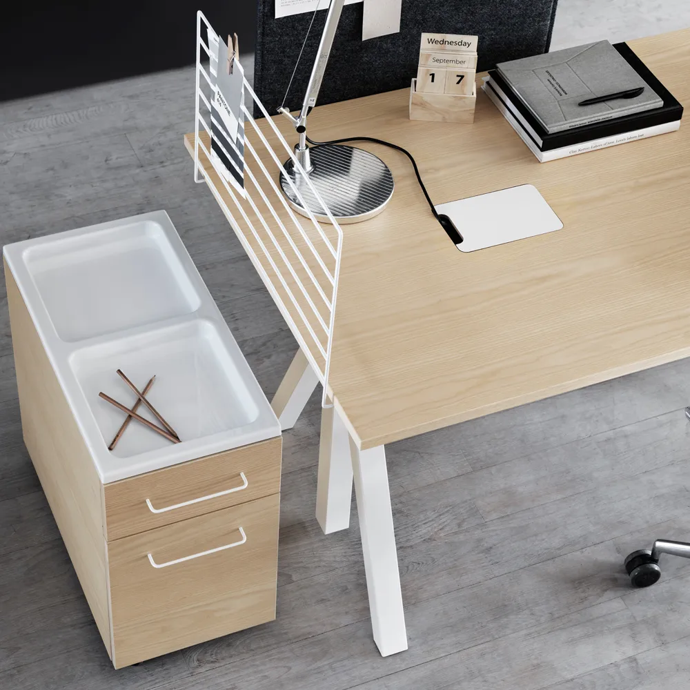 Works desk table top, White laminate, 160 cm Works