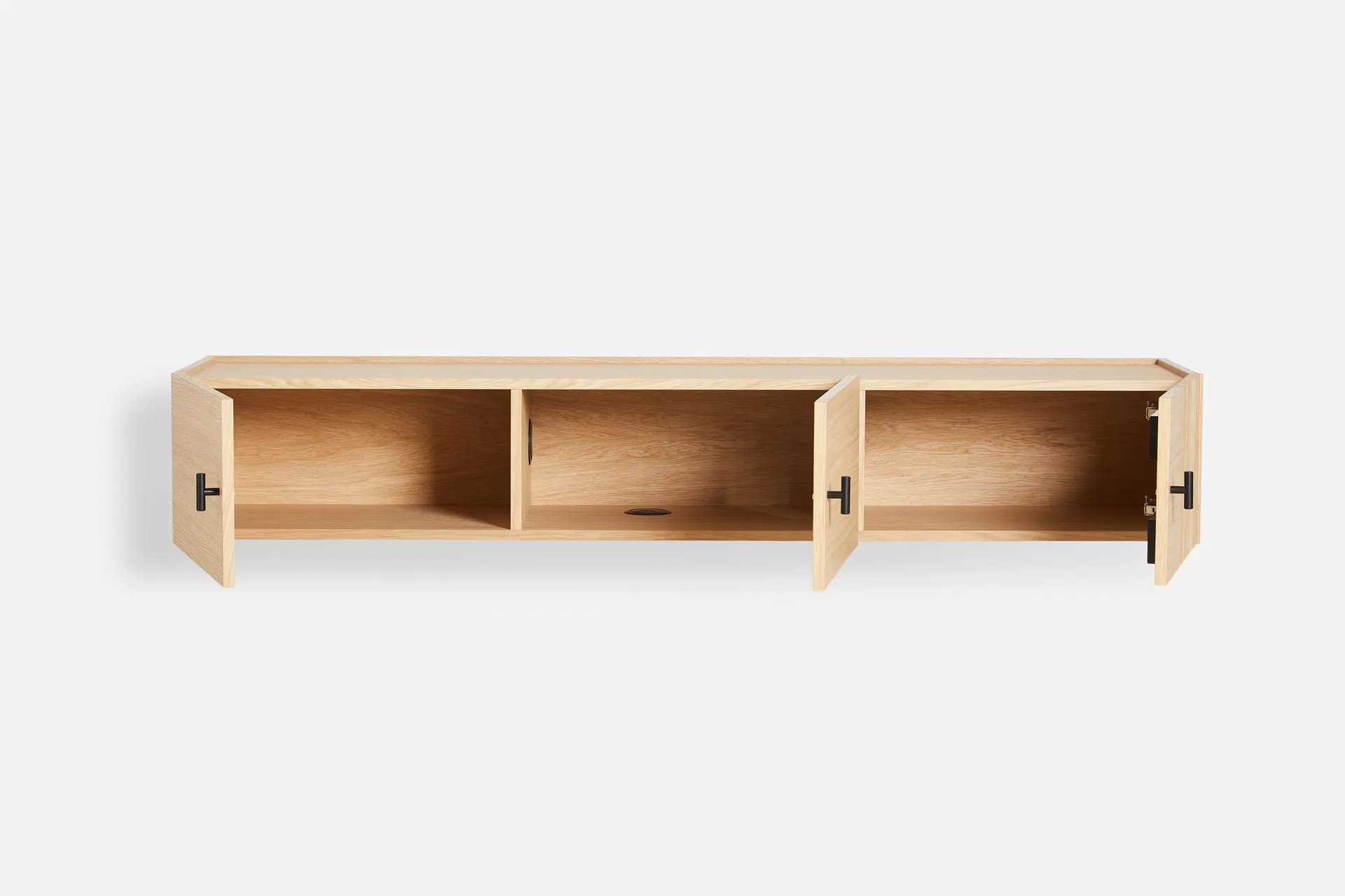 Array sideboard wall-mounted, 150 cm, White pigmented oak Woud