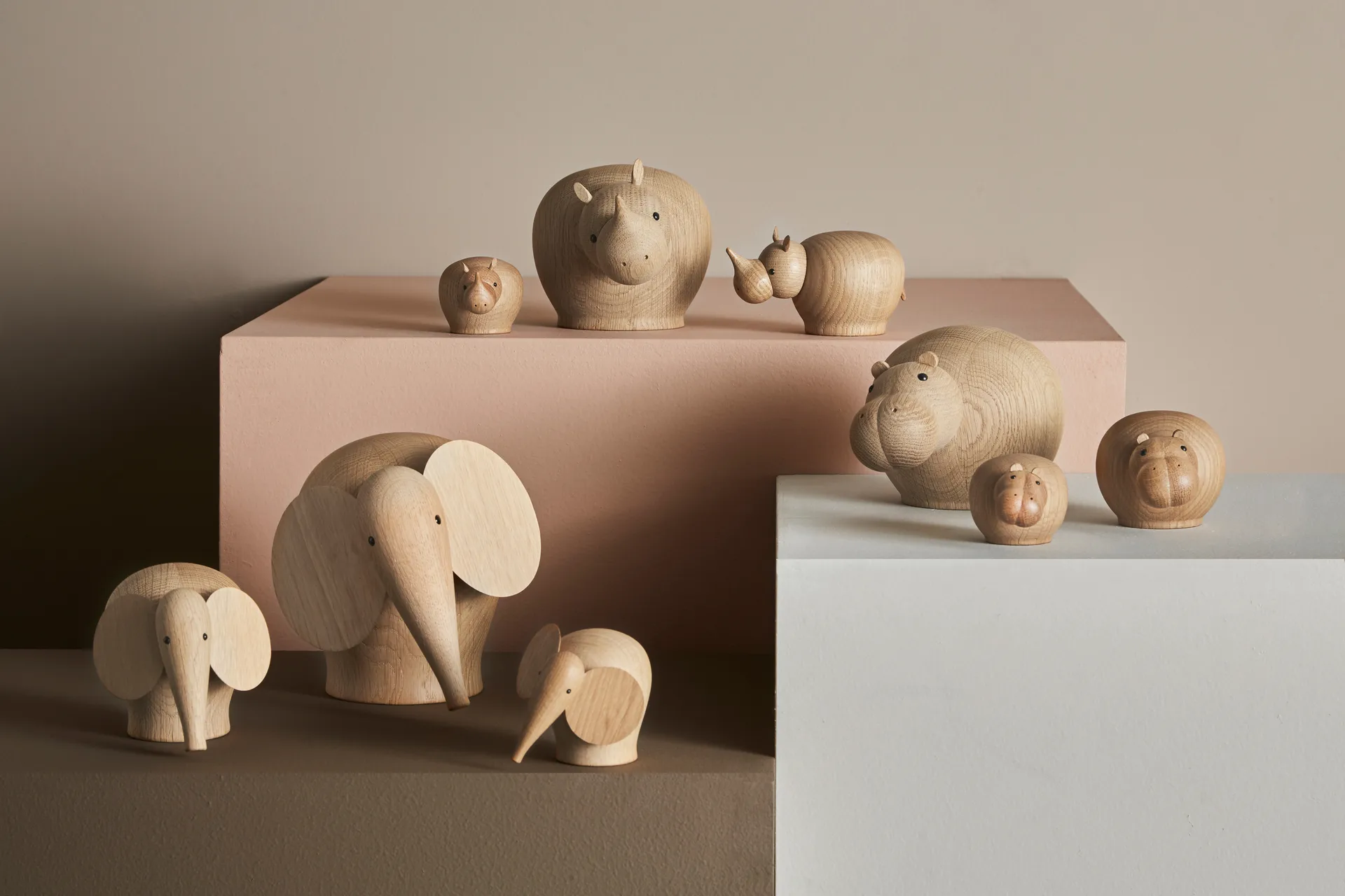 Hibo wooden hippo, Mini Woud