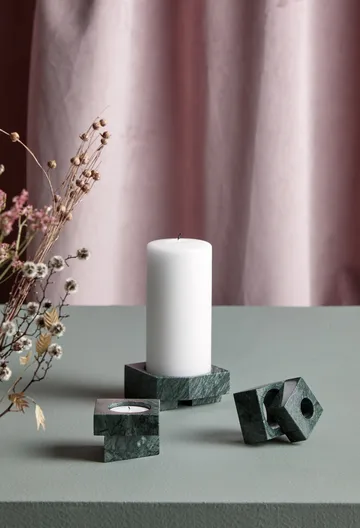 Jeu de dés 1 candle holder marble - Green - Woud