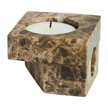 Jeu de dés 2 candle holder marble - Brown - Woud