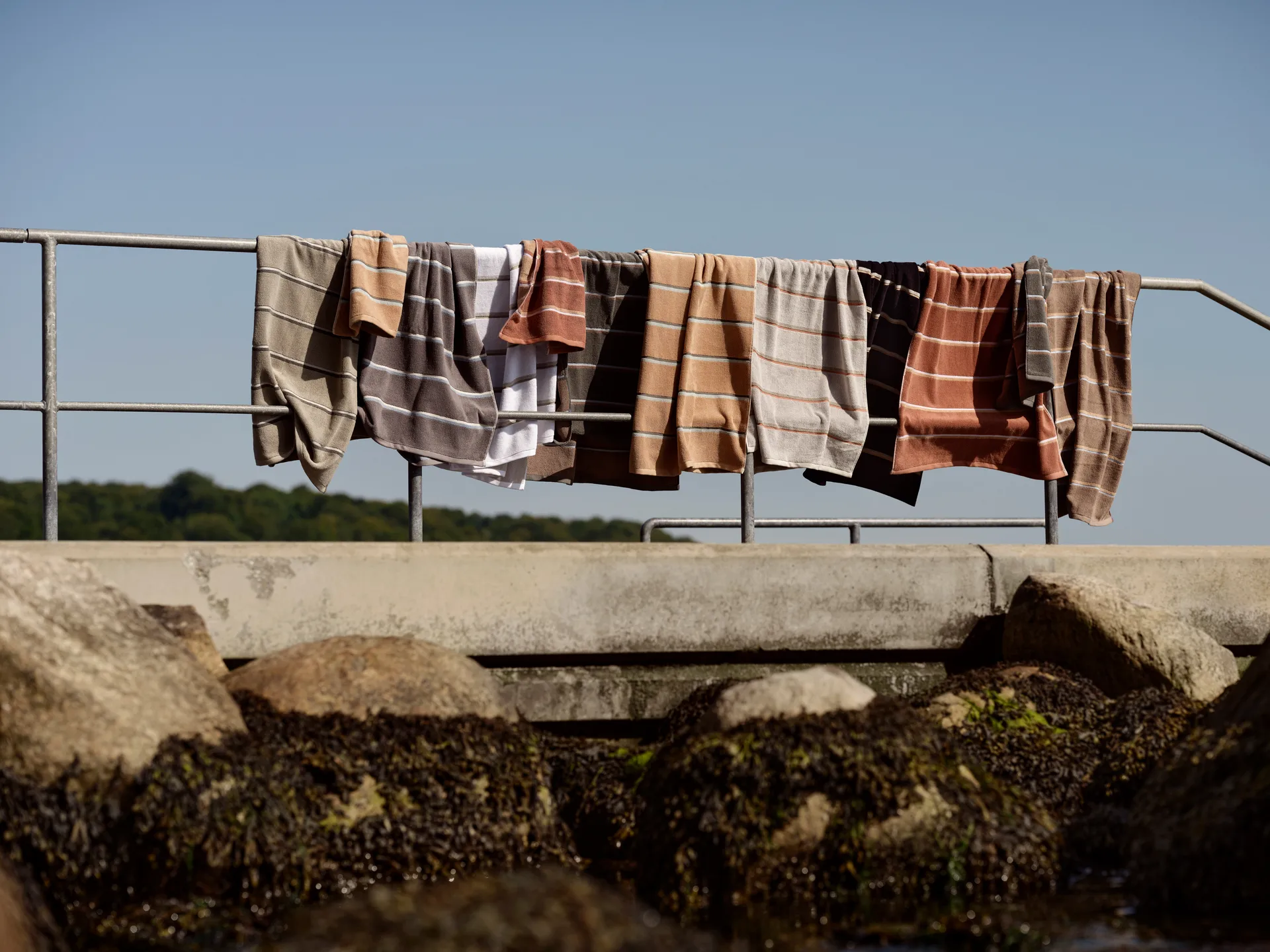 Sauna towel, Olive green-taupe-blue fog, 50x100 cm Zone Denmark