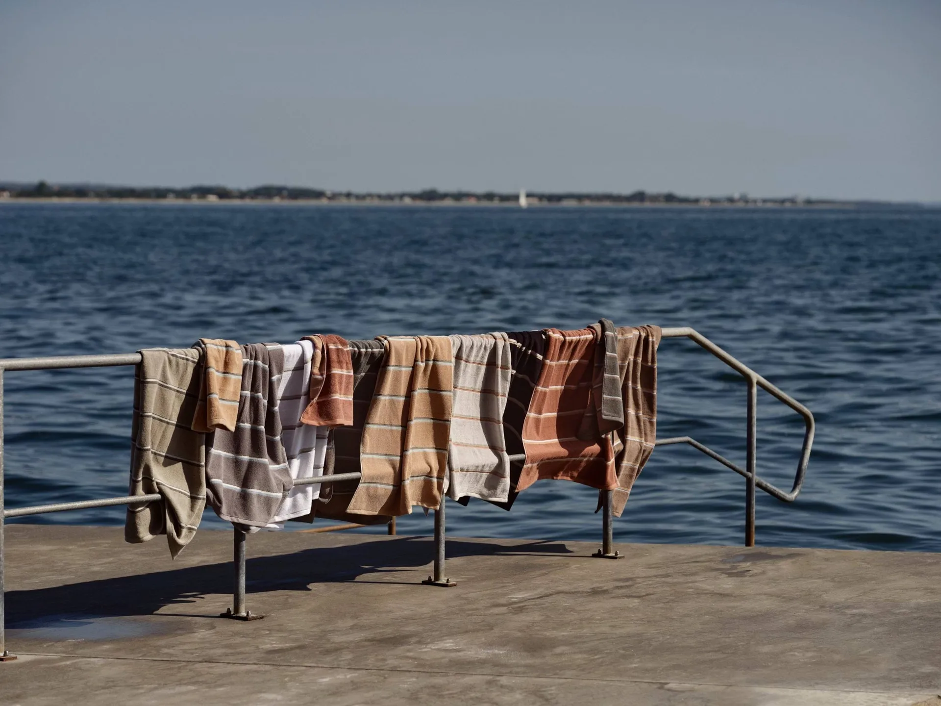 Sauna towel, Soft grey-eucalyptus-terracotta, 50x100 cm Zone Denmark