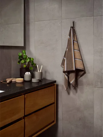 Sauna towel - Taupe-camel-sky blue, 50x100 cm - Zone Denmark