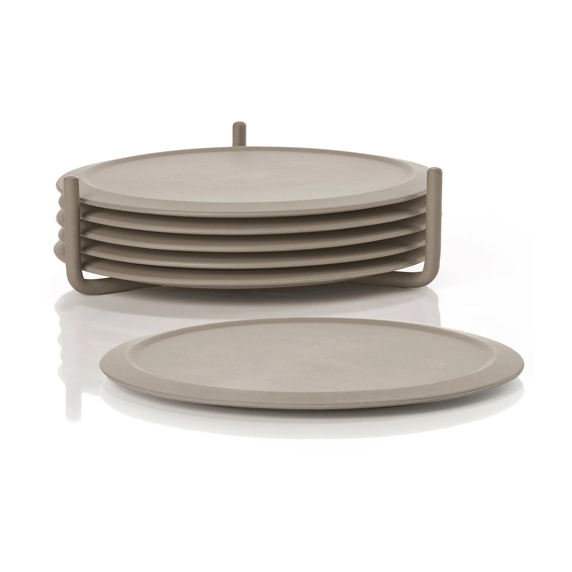 Singles coaster 6-pack with holder, Taupe Zone Denmark