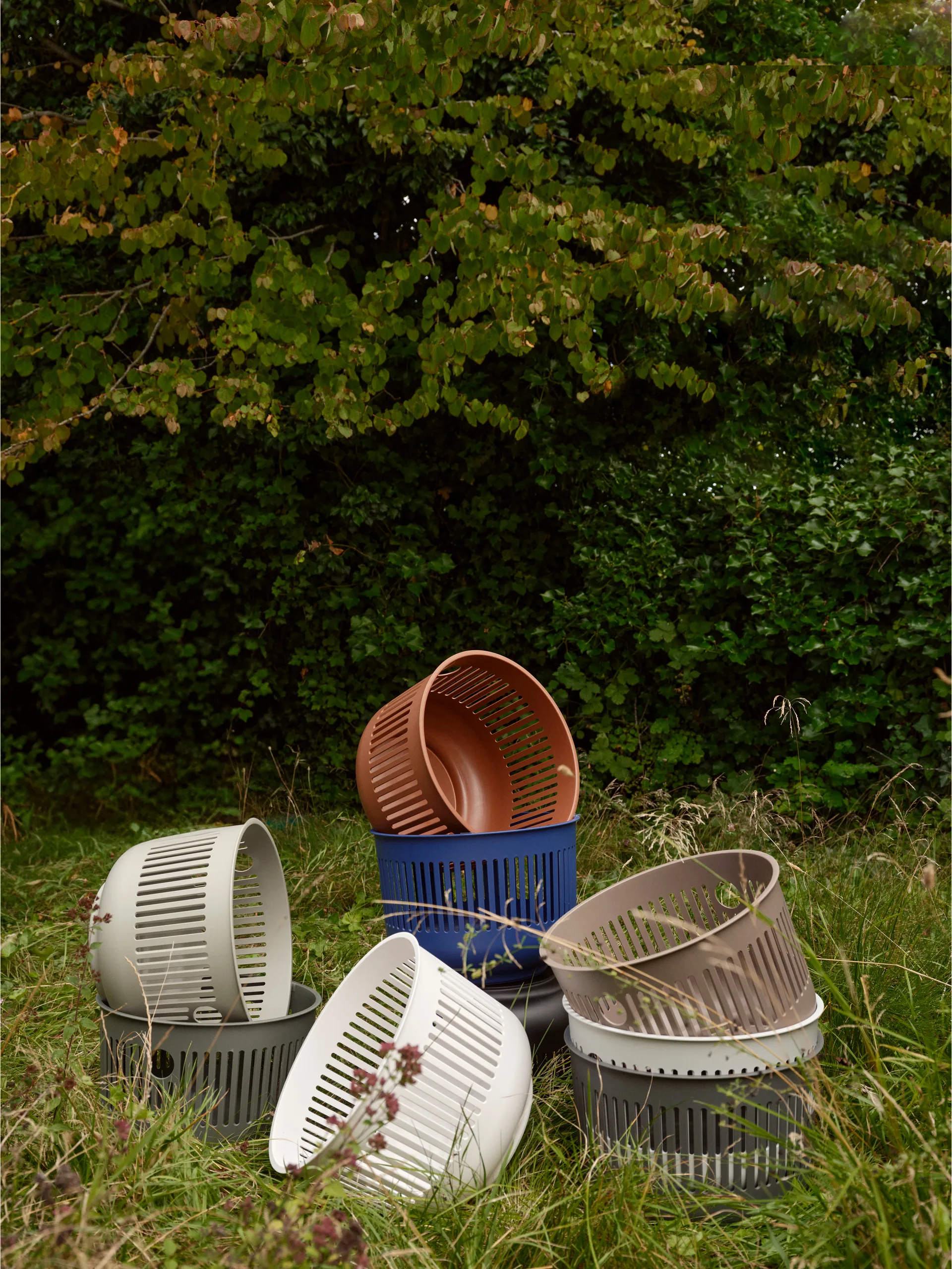 Ume laundry basket Ø40x29 cm, Indigo Blue Zone Denmark