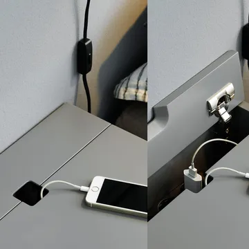 Peep S1 bedside table - Slate grey, black lacquer - Zweed