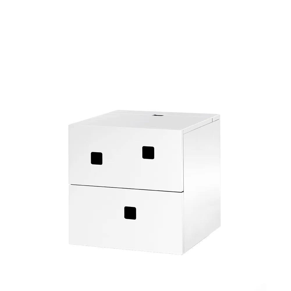 Peep S1 bedside table, wall hung, White Zweed